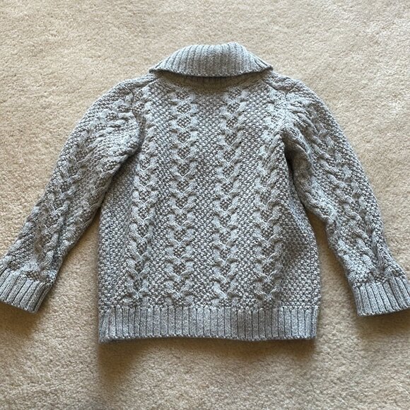 Janie and Jack Cable Shawl Collar Knit Cardigan Gray Heather Size 18-24 months - Picture 5 of 7